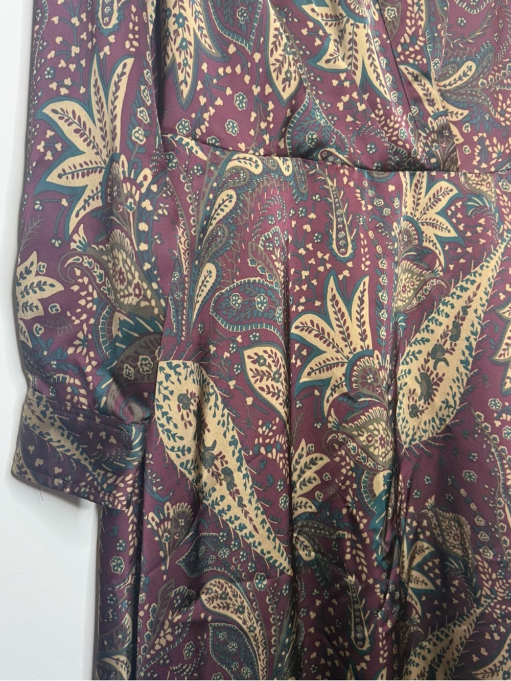 Lauren Ralph Lauren Paisley Charmeuse Midi Dres - Picture 5 of 14